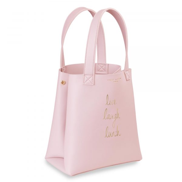 Katie Loxton Lunch Bag Live Laugh Lunch in Pink - Image 2