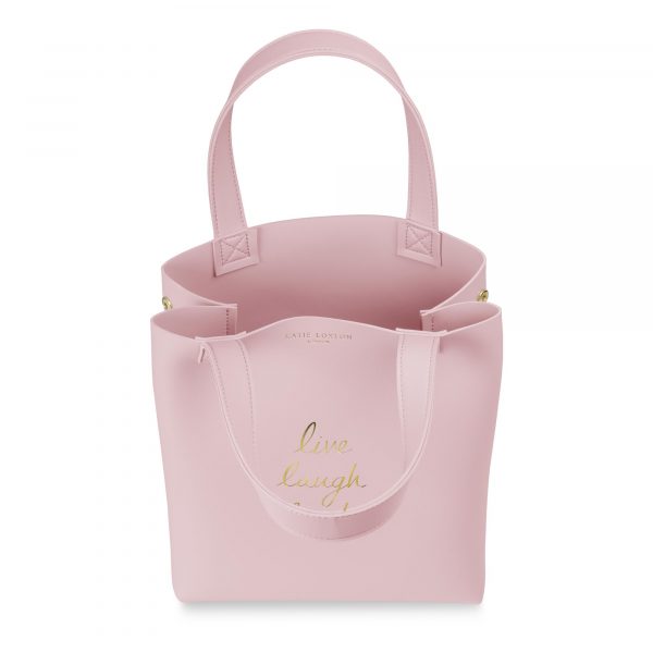 Katie Loxton Lunch Bag Live Laugh Lunch in Pink - Image 3
