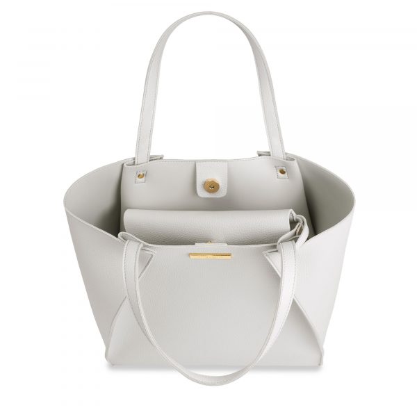 Katie Loxton Lucie Overlapping Tote Bag in Stone - Image 2