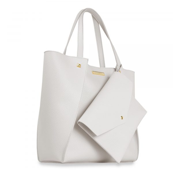 Katie Loxton Lucie Overlapping Tote Bag in Stone - Image 4