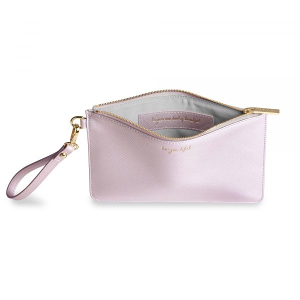 Katie Loxton Secret Message Pouch Be-You-Tiful Metallic Lilac