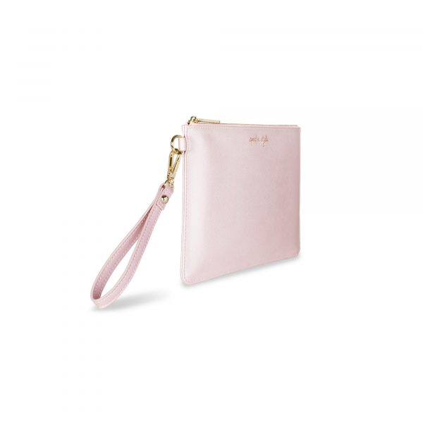 Katie Loxton Secret Message Pouch - Spend In Style Metallic Pink