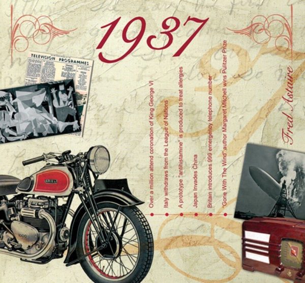 80th Birthday CD & card 1937 for 2017. Includes CD & Downloads