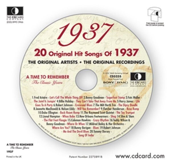80th Birthday CD & card 1937 for 2017. Includes CD & Downloads - Image 3