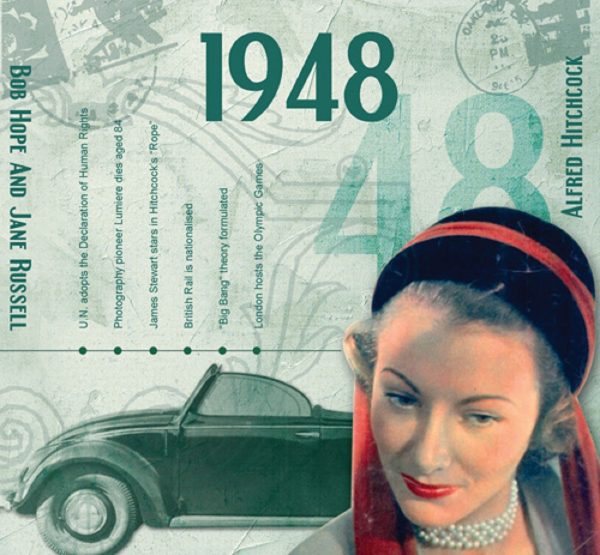 1948 Birthday Gifts - 1948 Chart Hits CD and 1948 Year Greeting Card - Image 2
