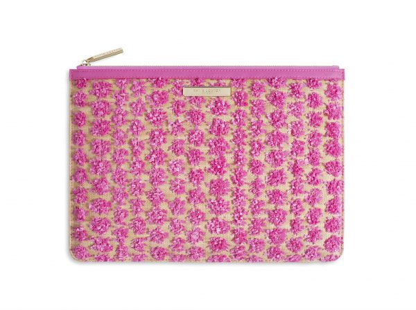 Katie Loxton - Polly Pom Pom Clutch Bag - Pink - Image 2