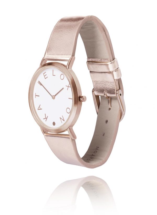 Katie Loxton - Luna Watch - Rose Gold Plated - Metallic Rose Gold Leather Strap - Image 3