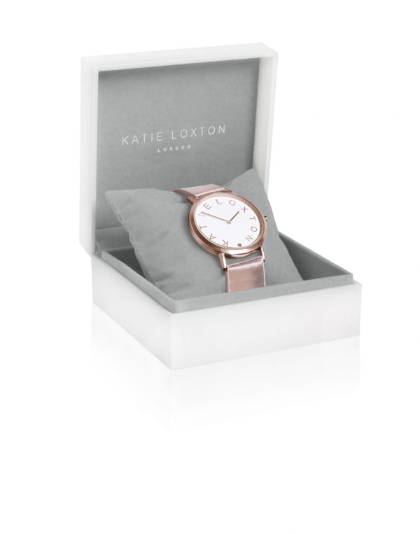Katie Loxton - Luna Watch - Rose Gold Plated - Metallic Rose Gold Leather Strap - Image 4