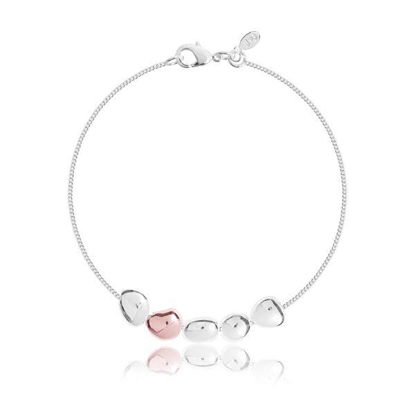 Joma Jewellery Pretty Pebbles Silver with rose gold bracelet - Image 2