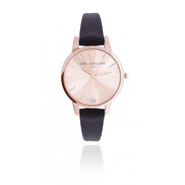 Joma Jewellery Lexi Rose Gold with Leather Strap Watch - Image 2
