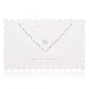Joma Happy Ever After Baguette Crystal Earrings & Necklace Set