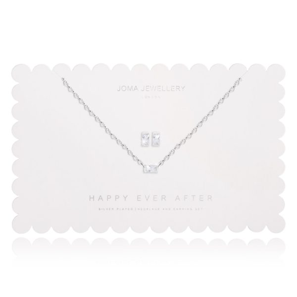 Joma Happy Ever After Baguette Crystal Earrings & Necklace Set - Image 2