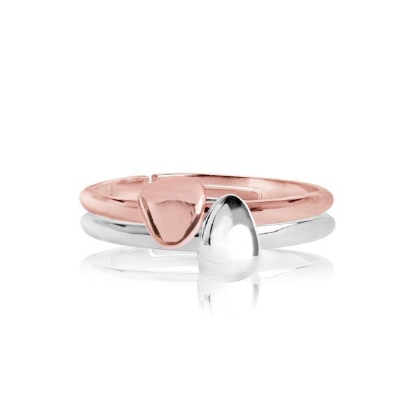 Joma Pretty Pebbles 2 Rings Rose Gold & Silver - Image 2