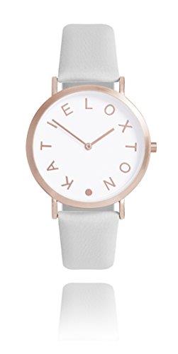Katie Loxton - Lara Watch - Rose Gold Plated - Pale Grey Leather Strap