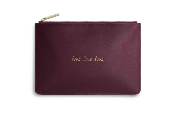 Katie Loxton - Perfect Pouch - Love Love Love - Burgundy - Image 2