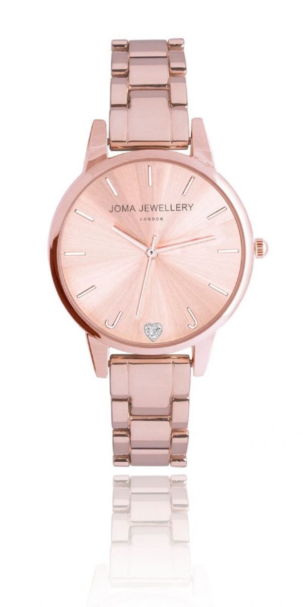 Joma Jewellery Piper Rose Gold Link Strap Watch - Image 2