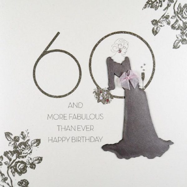 60 & More Fabulous Than Ever - Large Handmade 60th Birthday Card - RAD6 - Image 2