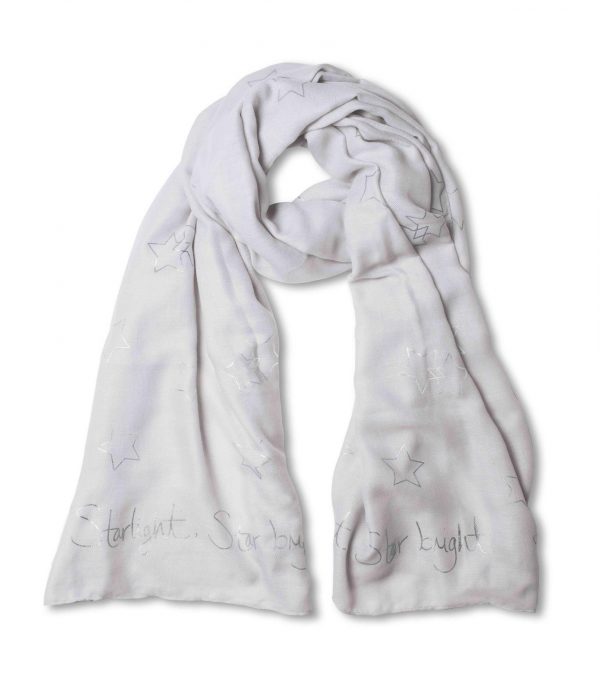 Katie Loxton - Scarf - Starlight Star Bright - Pale Grey With Silver Foil - Image 2