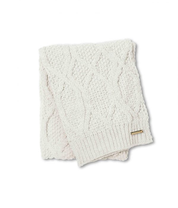 Katie Loxton Cable Knit Winter White Scarf - Image 2