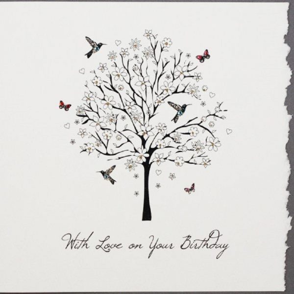 With Love On Your Birthday / Tree - Handmade Open Birthday Card - S8 - Image 2
