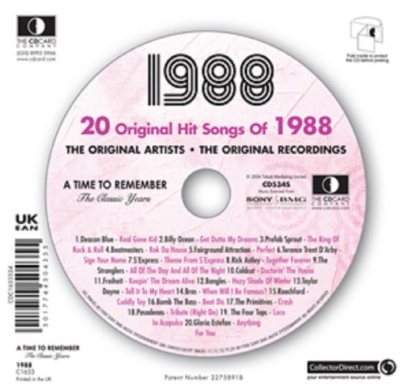 1988 The Classic Years 20 Track CD Greetings Card - Image 3