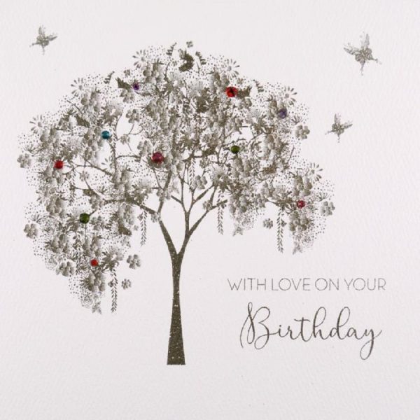 With Love on your Birthday, Jewelled Tree #GS2 Handmade Greeting Card by Five Dollar Shake - Image 2