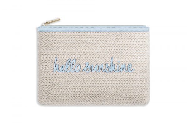 Katie Loxton - Coco Clutch - Hello Sunshine - Large Straw Clutch - Pale Blue - Image 2