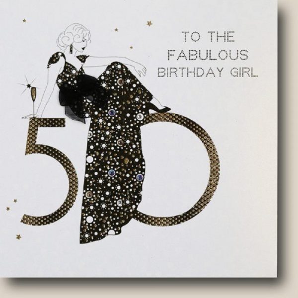 Fabulous Birthday Girl - Quality Handmade 50th Birthday Card - AG15 - Image 2