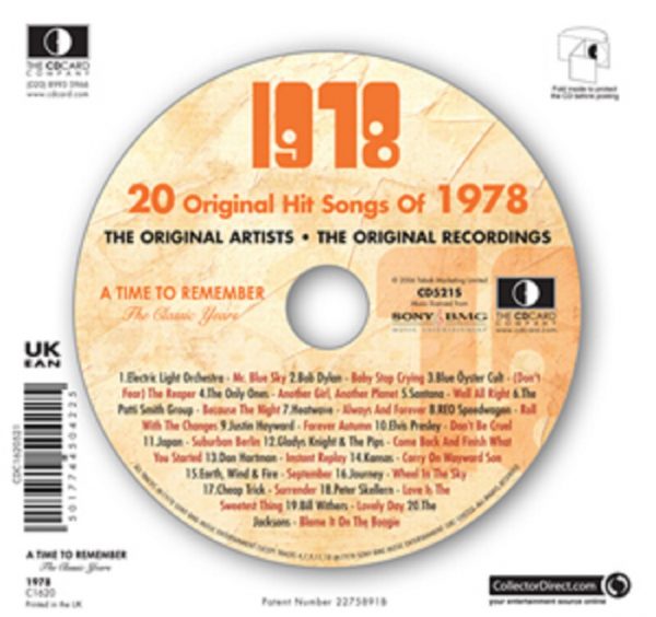 A TIME TO REMEMBER 1978 THE CLASSIC YEARS - GREETINGS CARD AND CD FOR ALL SPECIAL OCCASIONS - Image 3