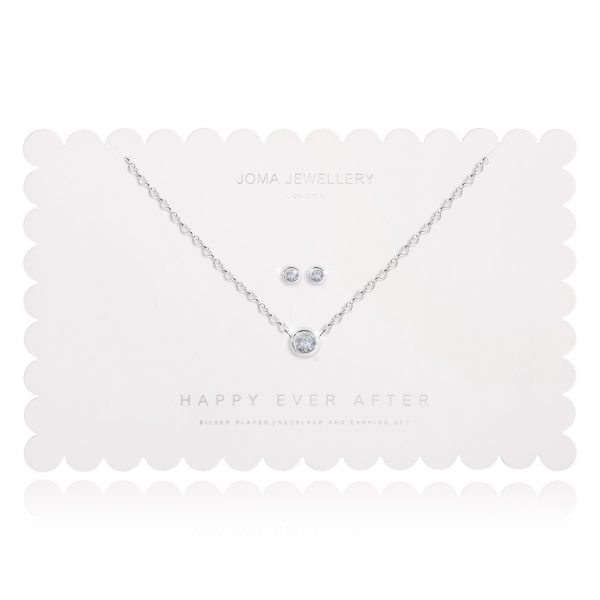 Joma Happy Ever After Clear Crystal Earrings & Necklace Set - Image 2