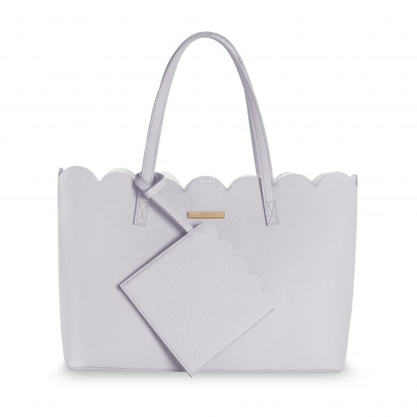 Katie Loxton - Pretty Poppy Scallop Handbag - Pale Grey - 26 x 35cm - Image 2