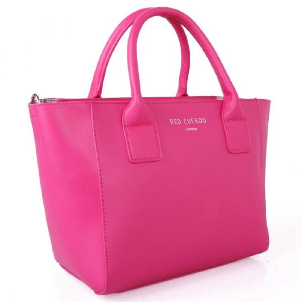 Womens Zipped Bag Shopper Handbag Tote Bag Red Cuckoo (Hot Pink) - Image 2