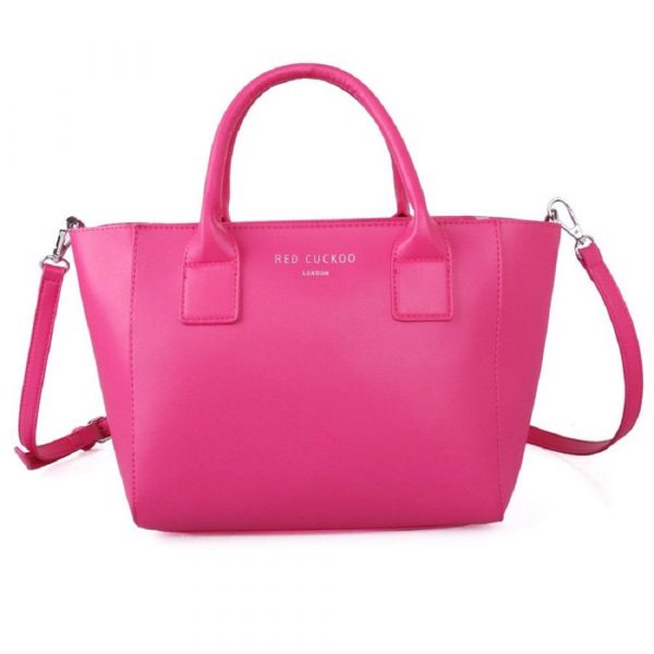 Womens Zipped Bag Shopper Handbag Tote Bag Red Cuckoo (Hot Pink) - Image 4