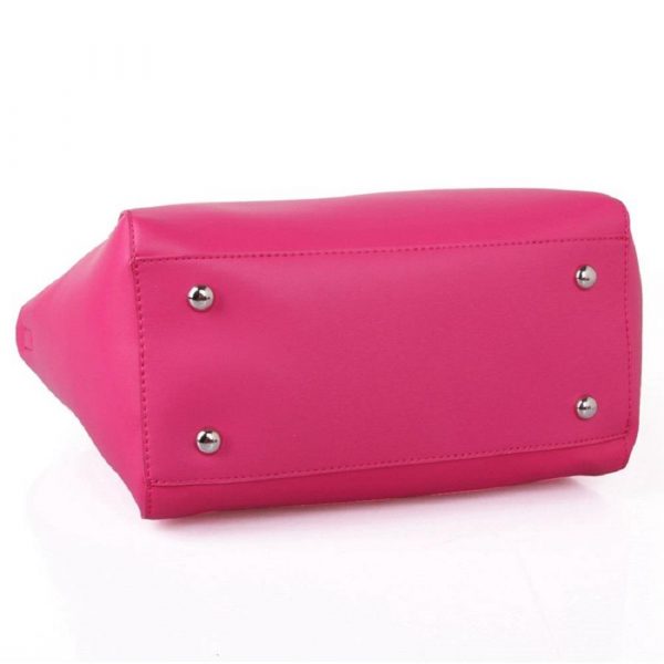 Womens Zipped Bag Shopper Handbag Tote Bag Red Cuckoo (Hot Pink) - Image 5