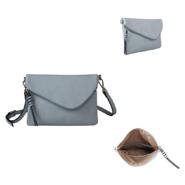 Womens Zipped Cross Body Messenger Clutch Handbag Red Cuckoo (Blue) - Image 4