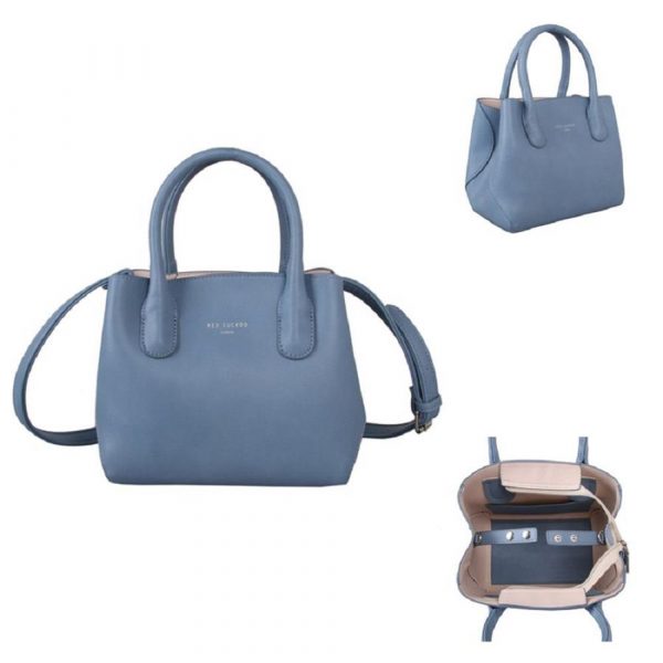 Designer Red Cuckoo London Grab/Shoulder Bag (Denim Blue) - Image 5