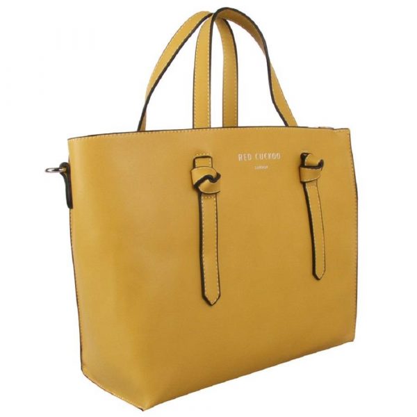 Womens Zipped Bag Shopper Handbag Tote Bag Red Cuckoo (Citrus) - Image 2