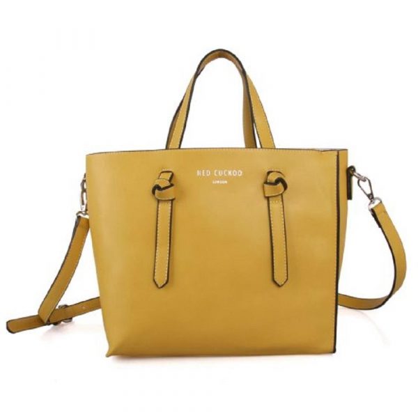 Womens Zipped Bag Shopper Handbag Tote Bag Red Cuckoo (Citrus) - Image 3