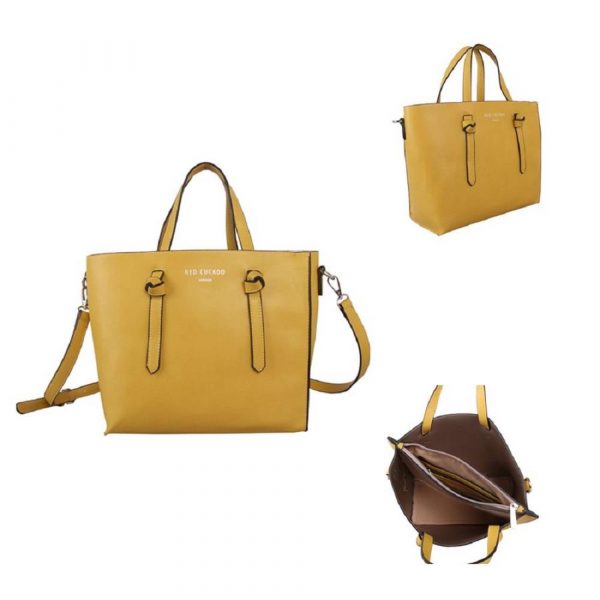 Womens Zipped Bag Shopper Handbag Tote Bag Red Cuckoo (Citrus) - Image 5