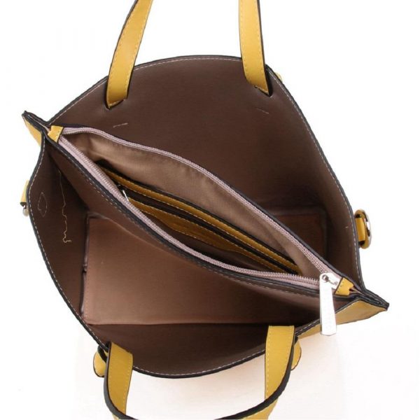 Womens Zipped Bag Shopper Handbag Tote Bag Red Cuckoo (Citrus) - Image 6
