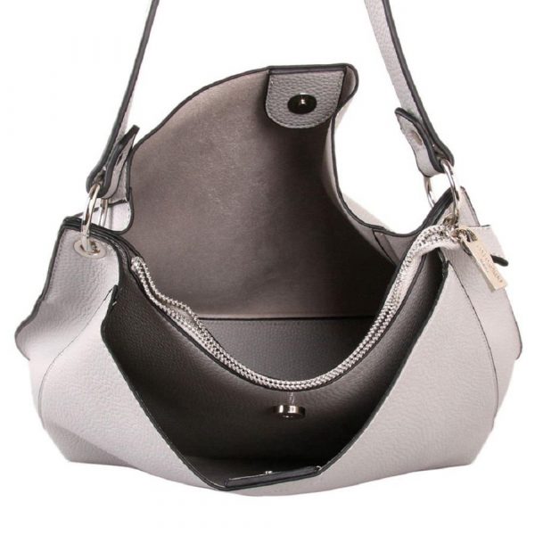 Red Cuckoo Single Handle Large Shoulder Bag (Silver) - Image 4