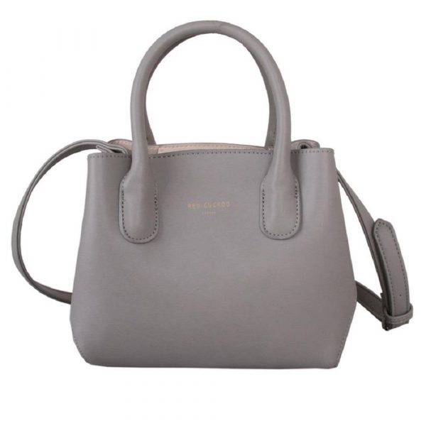 Womens Zipped Grab Bag Shoulder Cross Body Handbag Tote Bag Red Cuckoo (Grey) - Image 3