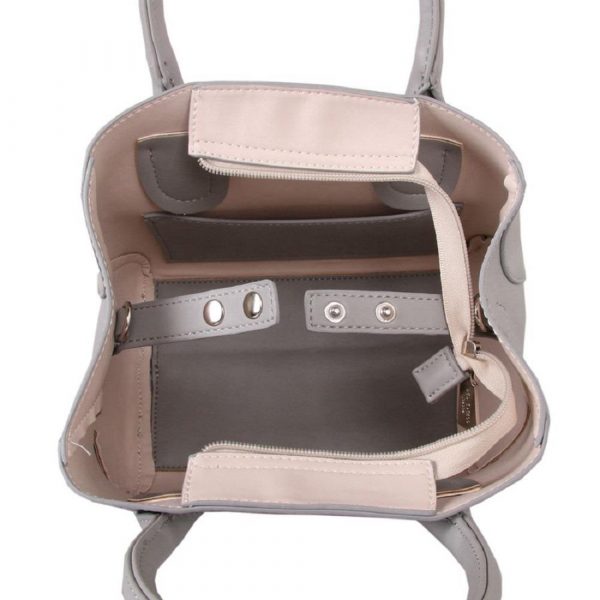 Womens Zipped Grab Bag Shoulder Cross Body Handbag Tote Bag Red Cuckoo (Grey) - Image 4