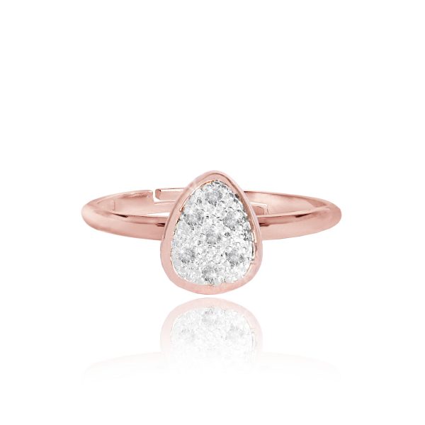 Joma Jewellery Pretty Pebbles Pave Rose Gold Ring - Image 2