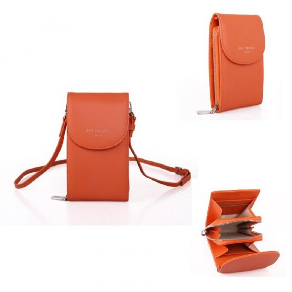 Red Cuckoo Cross Body Pouch in Orange 414 - Image 5