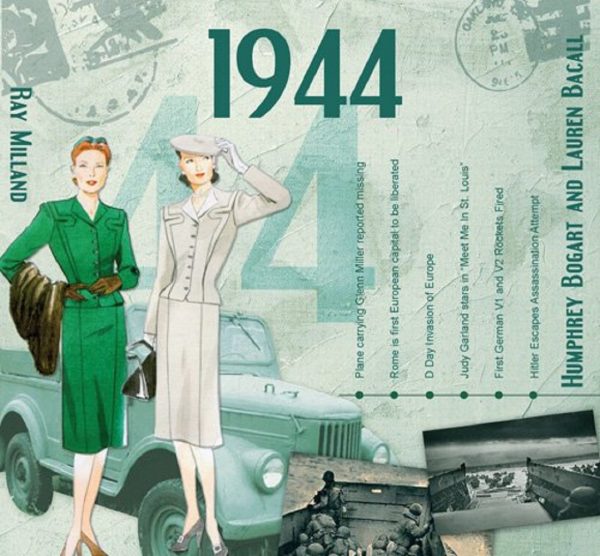 69th Birthday Gifts - 1944 Chart Hits CD and 1944 Year Greeting Card