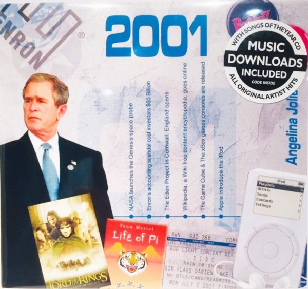 2001 Chart Hits Compilation CD with 15 Original Songs and  Greeting Card