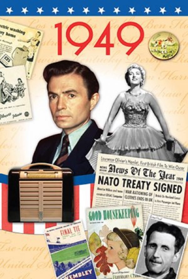 1949 Birthday Gift Idea - 1949 DVD Film and 1949 Greeting Card