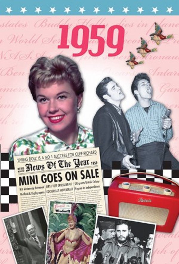 1959 Birthday Gift - 1959 DVD Film and 1959 Greeting Card