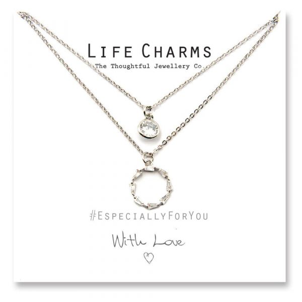 Life Charms EFY2 Layer CZ Forever Circle Necklace